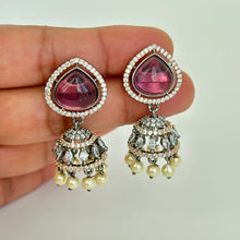 Premium quality Black Rose Gold AD Earrings/Victorian earrings/Statement Earrings/CZ Earrings/Indian Jewelry/Sabyasachi Earrings/Pakistani