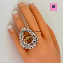 Large American Diamond Ring/Statement Ring/Adjustable Ring/Indian Ring/Pakistani Jewelry/Indian/Bollywood Jewelry/Indian Wedding jewelry