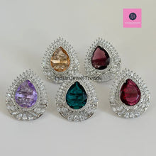 Large American Diamond Ring/Statement Ring/Adjustable Ring/Indian Ring/Pakistani Jewelry/Indian/Bollywood Jewelry/Indian Wedding jewelry