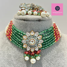 Premium quality Dual Tone silver foiled Kundan necklace/Traditional/Ethnic/Kundan Jewelry/Multi color Kundan Choker/Indian Bridal/wedding