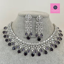 Purple CZ diamond bridal necklace, American Diamond wedding necklace, Cz jewelry, Indian, Pakistani, Punjabi wedding jewelry