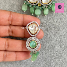 Mint Pista Victorian dual tone uncut polki kundan Choker/Sabyasachi Necklace/Kundan Jewelry Set/Indian wedding collection/Bridal Necklace