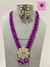 Purple Victorian uncut Polki Kundan Necklace/Indian Long Necklace/Statement Necklace/Long Mala/Semi Precious Necklace/Rani Haar/Pakistani