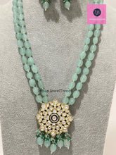 Mint Victorian uncut Polki Kundan Necklace/Indian Long Necklace/Statement Necklace/Long Mala/Semi Precious Necklace/Rani Haar/Pakistani