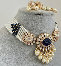 Blue Premium quality gold plated silver foiled Kundan necklace/Traditional/Ethnic/Kundan Jewelry/ Kundan Choker/Indian Bridal/wedding