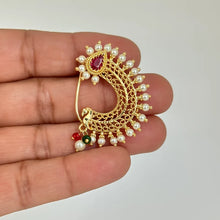 Restocked Nose Ring /marathi nose ring/ priyanka chopra Nath /CLIP ON Non Pierced Indian Nose Ring/ Indian Bridal Jewelry/ Nathini/nose ring