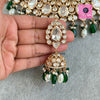 Green Bridal Premium quality gold plated silver foiled Kundan necklace/Tyaani Necklace/Traditional/Kundan Jewelry/Indian Bridal/wedding