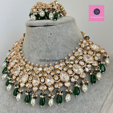 Green Bridal Premium quality gold plated silver foiled Kundan necklace/Tyaani Necklace/Traditional/Kundan Jewelry/Indian Bridal/wedding