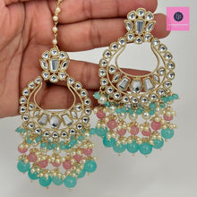 Kundan Tikka Earrings Set Indian Bridal Maang Tikka set Kundan earrings Headpiece Jewelry Bollywood Jewelry Indian jewelry Bridesmaid Gift
