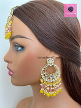 Kundan Tikka Earrings Set Indian Bridal Maang Tikka set Kundan earrings Headpiece Jewelry Bollywood Jewelry Indian jewelry Bridesmaid Gift