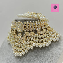 Pearl Kundan Necklace set/Indian Jewelry/Pakistani necklace/indian wedding set/Bridal necklace set/bollywood jewelry/punjabi jewelry