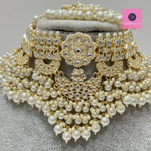 Pearl Kundan Necklace set/Indian Jewelry/Pakistani necklace/indian wedding set/Bridal necklace set/bollywood jewelry/punjabi jewelry