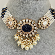 Blue Premium quality gold plated silver foiled Kundan necklace/Traditional/Ethnic/Kundan Jewelry/ Kundan Choker/Indian Bridal/wedding