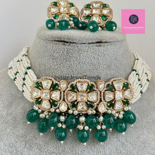 Green Premium quality gold plated silver foiled Kundan necklace/Traditional/Ethnic/Kundan Jewelry/Multi color Kundan Choker/Indian Bridal