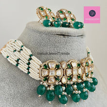 Green Premium quality gold plated silver foiled Kundan necklace/Traditional/Ethnic/Kundan Jewelry/Multi color Kundan Choker/Indian Bridal