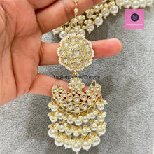 Pearl Kundan Necklace set/Indian Jewelry/Pakistani necklace/indian wedding set/Bridal necklace set/bollywood jewelry/punjabi jewelry
