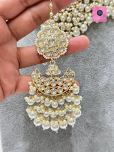Pearl Kundan Necklace set/Indian Jewelry/Pakistani necklace/indian wedding set/Bridal necklace set/bollywood jewelry/punjabi jewelry