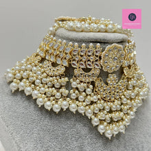Pearl Kundan Necklace set/Indian Jewelry/Pakistani necklace/indian wedding set/Bridal necklace set/bollywood jewelry/punjabi jewelry