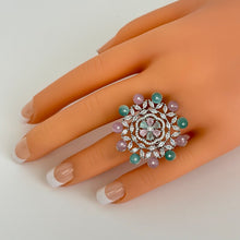 Large American Diamond Ring/Statement Ring/Adjustable Ring/Indian Ring/Pakistani Jewelry/Indian/Bollywood Jewelry/Indian Wedding jewelry