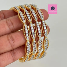 Delicate Gold plated American Diamond Bangles /CZ Bangles/Bracelet/Indian Party Bangles/CZ stone bangle/Indian wedding/bridal jewelry 4Pcs