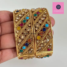 Gold plated Polki openable bangle pair/Statement Kada/Kundan Bangles/Bridal Bangle/Indian Wedding/Pakistani/Punjabi