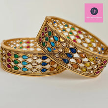 Gold plated Polki openable bangle pair/Statement Kada/Kundan Bangles/Bridal Bangle/Indian Wedding/Pakistani/Punjabi