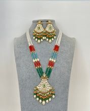 Premium gold plated Kundan silver foil Mala Necklace/Long Necklace/Indian Jewelry/Mala/Pendent Set/Rani haar/Bridal Necklace/Indian Wedding