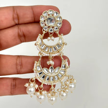 Bollywood Kundan Earrings/Indian Earrings/pearl Earring/Pakistani Earrings/Statement Earrings/Long chandelier/bridal earrings/Indian wedding