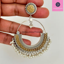 Dual tone German Silver Earrings/Oxidized Earrings/Antique Silver/Silver Look Alike/Lightweight/Tribal/Afghani/Indian Jewelry/Boho Jewelry