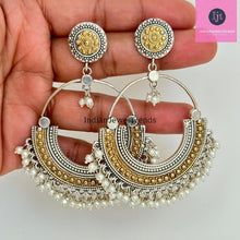 Dual tone German Silver Earrings/Oxidized Earrings/Antique Silver/Silver Look Alike/Lightweight/Tribal/Afghani/Indian Jewelry/Boho Jewelry