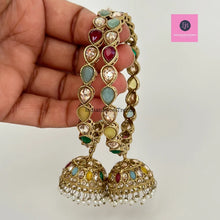 Restocked Bollywood Style Polki Kundan antique finish Jhumka Bangles Set Punjabi Pearl bangles Set/Bridal bangles/ wedding jewelry/pakistani
