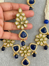 Blue Long Polki Necklace/Indian Long rani haar/Pakistani Jewelry/Kundan Long Mala se/|Indian Jewelry/beads Necklace|/Wedding
