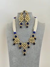 Blue Long Polki Necklace/Indian Long rani haar/Pakistani Jewelry/Kundan Long Mala se/|Indian Jewelry/beads Necklace|/Wedding