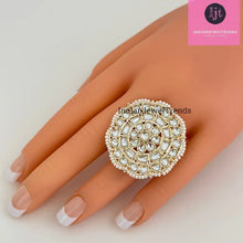 Large Statement Kundan Ring/Adjustable Ring/ Indian Ring/ Pakistani Jewelry/ Indian Jewelry/ Bollywood Jewelry/ Indian Wedding jewelry