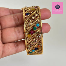 Gold plated Polki openable bangle pair/Statement Kada/Kundan Bangles/Bridal Bangle/Indian Wedding/Pakistani/Punjabi