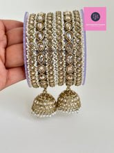 Bollywood Style Polki Kundan silver finish Bangles Set(6pc)/Polki Chuda set/Punjabi Pearl bangles Set/Bridal bangles/wedding jewelry/Chooda