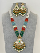 Premium gold plated Kundan silver foil Mala Necklace/Long Necklace/Indian Jewelry/Mala/Pendent Set/Rani haar/Bridal Necklace/Indian Wedding