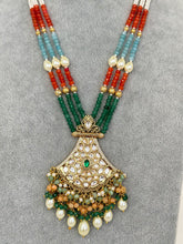 Premium gold plated Kundan silver foil Mala Necklace/Long Necklace/Indian Jewelry/Mala/Pendent Set/Rani haar/Bridal Necklace/Indian Wedding