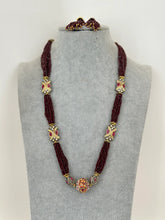 Maroon Meenakari Semi-Precious Stones beads mala Necklace/Rajasthani Necklace/Rajwadi mala /Indian jewelry/Sabyasachi Indian wedding