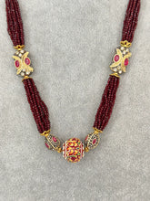Maroon Meenakari Semi-Precious Stones beads mala Necklace/Rajasthani Necklace/Rajwadi mala /Indian jewelry/Sabyasachi Indian wedding
