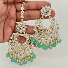 Restocked Kundan Tikka w/ Earring Set- Indian Bridal Maang Tikka, Teeka, Tika Headpiece - Handmade - Bollywood Bridesmaid Gift
