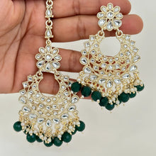 Restocked Kundan Tikka w/ Earring Set- Indian Bridal Maang Tikka, Teeka, Tika Headpiece - Handmade - Bollywood Bridesmaid Gift