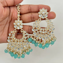 Restocked Kundan Tikka w/ Earring Set- Indian Bridal Maang Tikka, Teeka, Tika Headpiece - Handmade - Bollywood Bridesmaid Gift