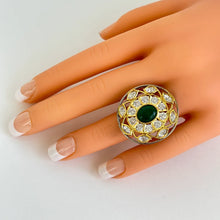 Dual tone Large Fine Victorian Monalisa stone Ring/Adjustable Ring/Indian Ring/Pakistani/Punjabi/Bollywood/Statement/Cocktail Ring