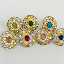 Dual tone Large Fine Victorian Monalisa stone Ring/Adjustable Ring/Indian Ring/Pakistani/Punjabi/Bollywood/Statement/Cocktail Ring