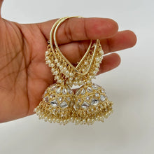 Large kundan pearl Hoop Earrings/Traditional ethnic hoop/Bali earring/Trendy/Statement earrings/Bali Jhumka//pakistani/Punjabi