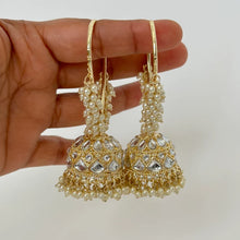 Large kundan pearl Hoop Earrings/Traditional ethnic hoop/Bali earring/Trendy/Statement earrings/Bali Jhumka//pakistani/Punjabi
