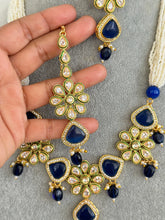 Blue Long Polki Necklace/Indian Long rani haar/Pakistani Jewelry/Kundan Long Mala se/|Indian Jewelry/beads Necklace|/Wedding
