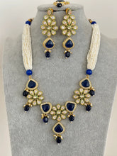 Blue Long Polki Necklace/Indian Long rani haar/Pakistani Jewelry/Kundan Long Mala se/|Indian Jewelry/beads Necklace|/Wedding