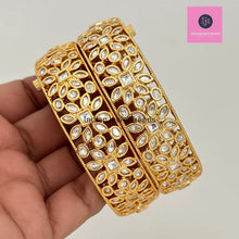 Tyaani inspired premium kundan gold plated openable bangle pair/Statement Kada/Kundan Bangles/Bridal Bangle/Indian Wedding/Pakistani/Punjabi